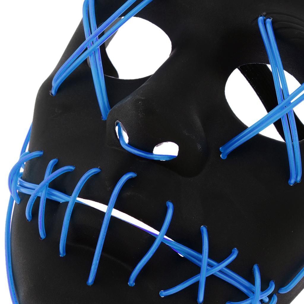 LED Mask Frightening Light Wire Face for Halloween Cosplay Festival Parties