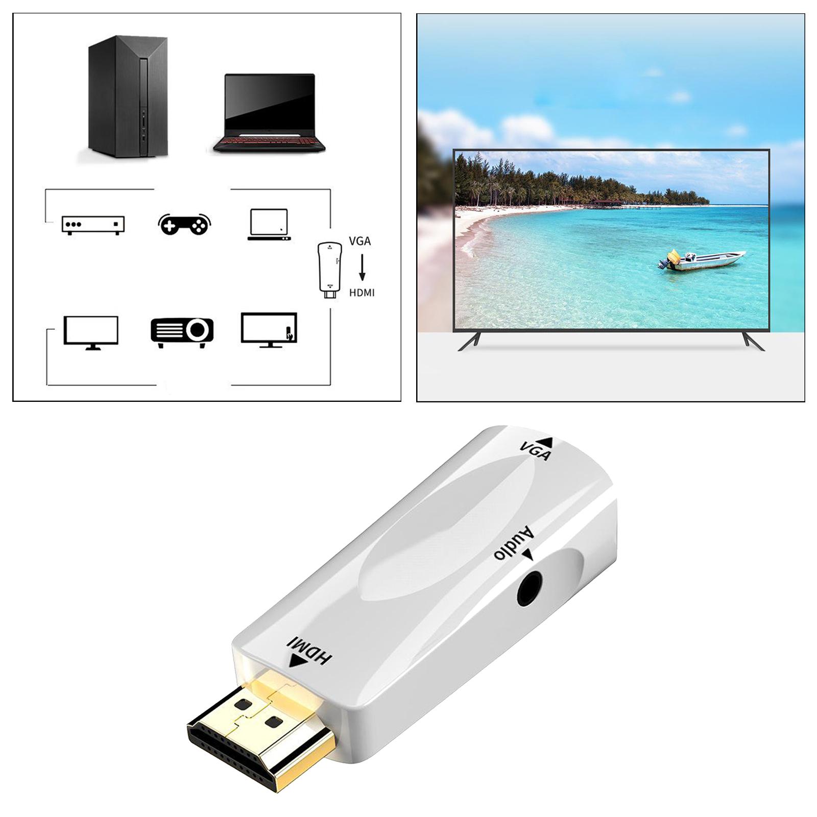 HDMI to VGA Adapter, HDMI to VGA Converter  Compatible with Computer,Desktop,Laptop,PC,Monitor,Projector,HDTV, Chromebook,Raspberry