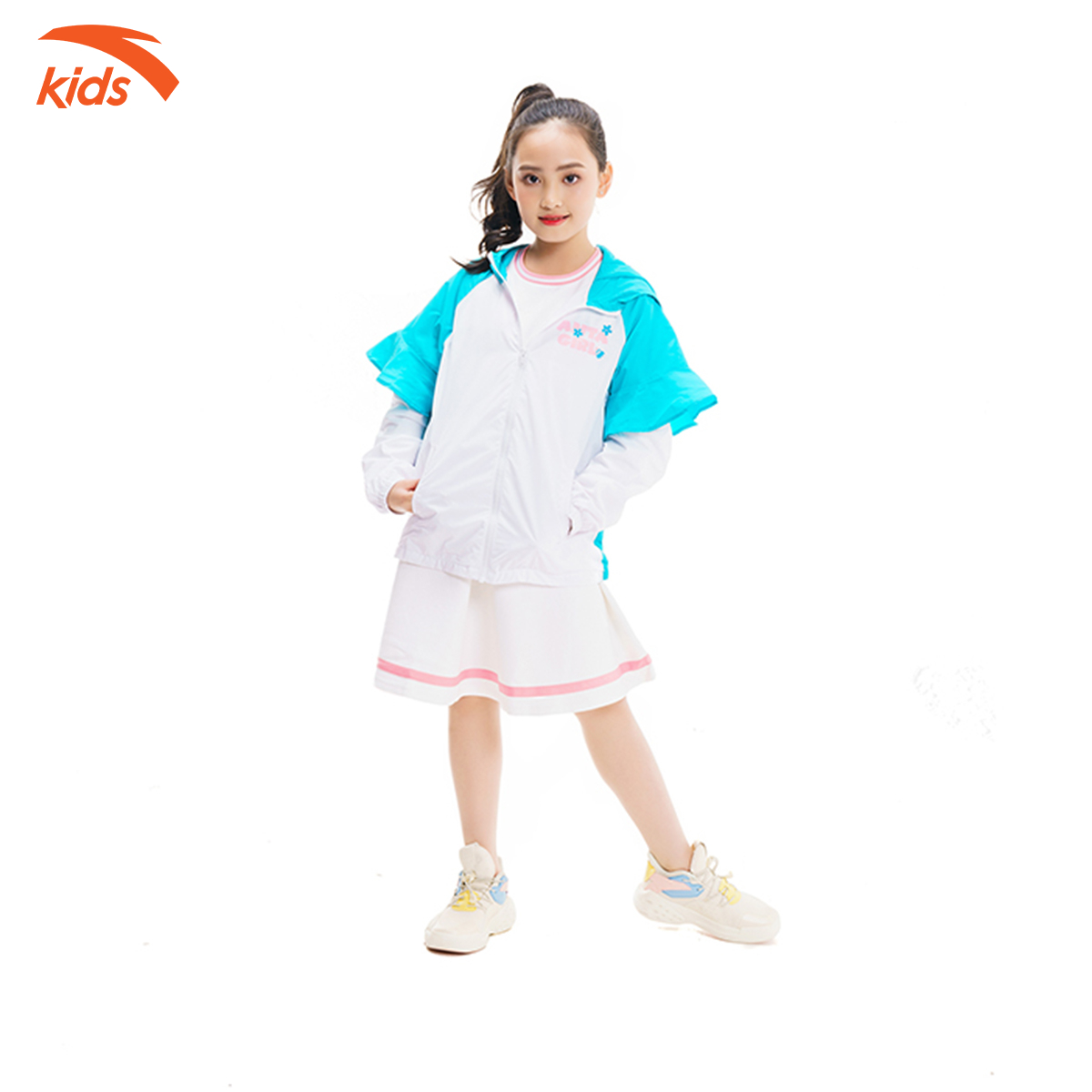 Áo khoác bé gái Anta Kids tay bèo xinh xắn 362017642