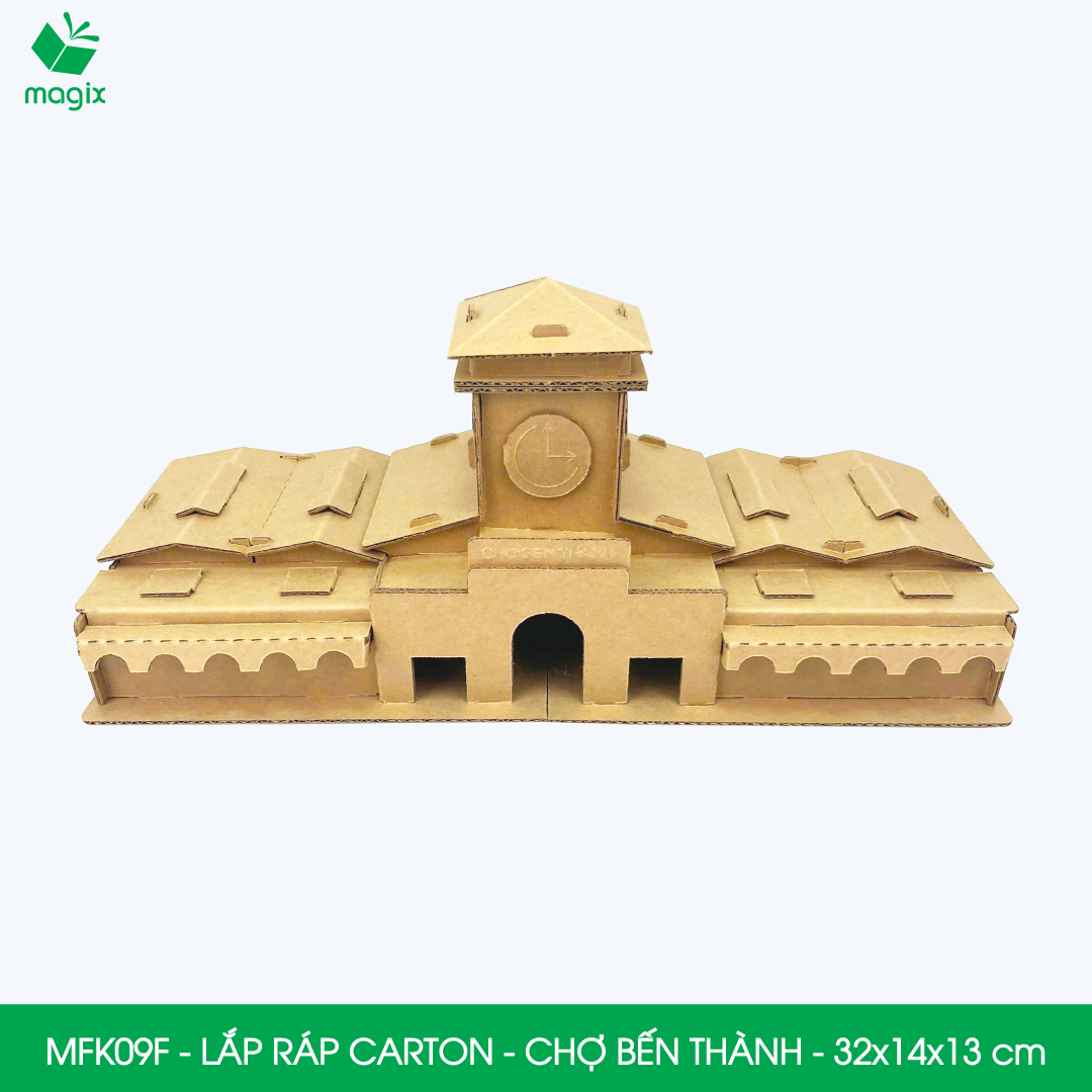 MFK09F - 32x14x13 cm - Mô hình Chợ Bến Thành lắp ráp từ bìa carton cao cấp, mô hình địa danh Việt Nam