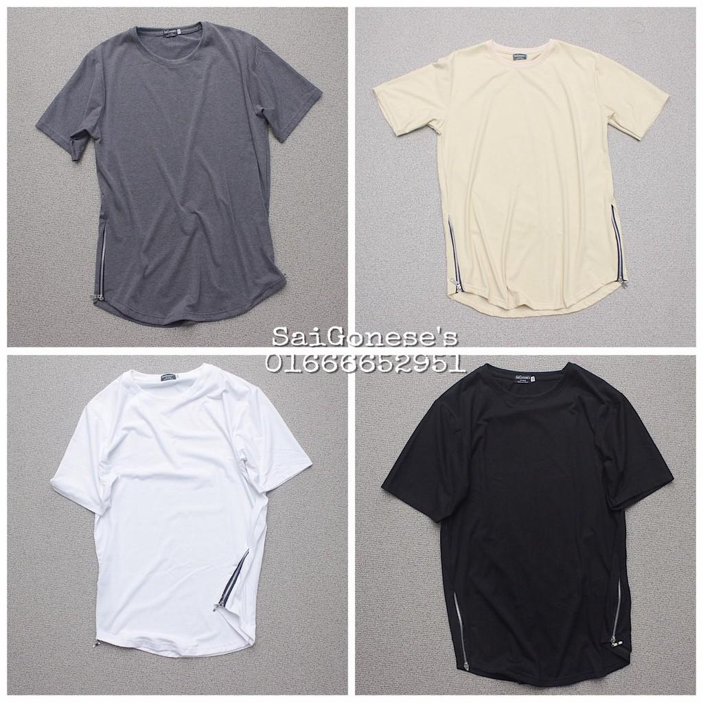 Áo Thun Longtee Layer Ziptee Nam Nữ Unisex Phối Zip 2 Bên