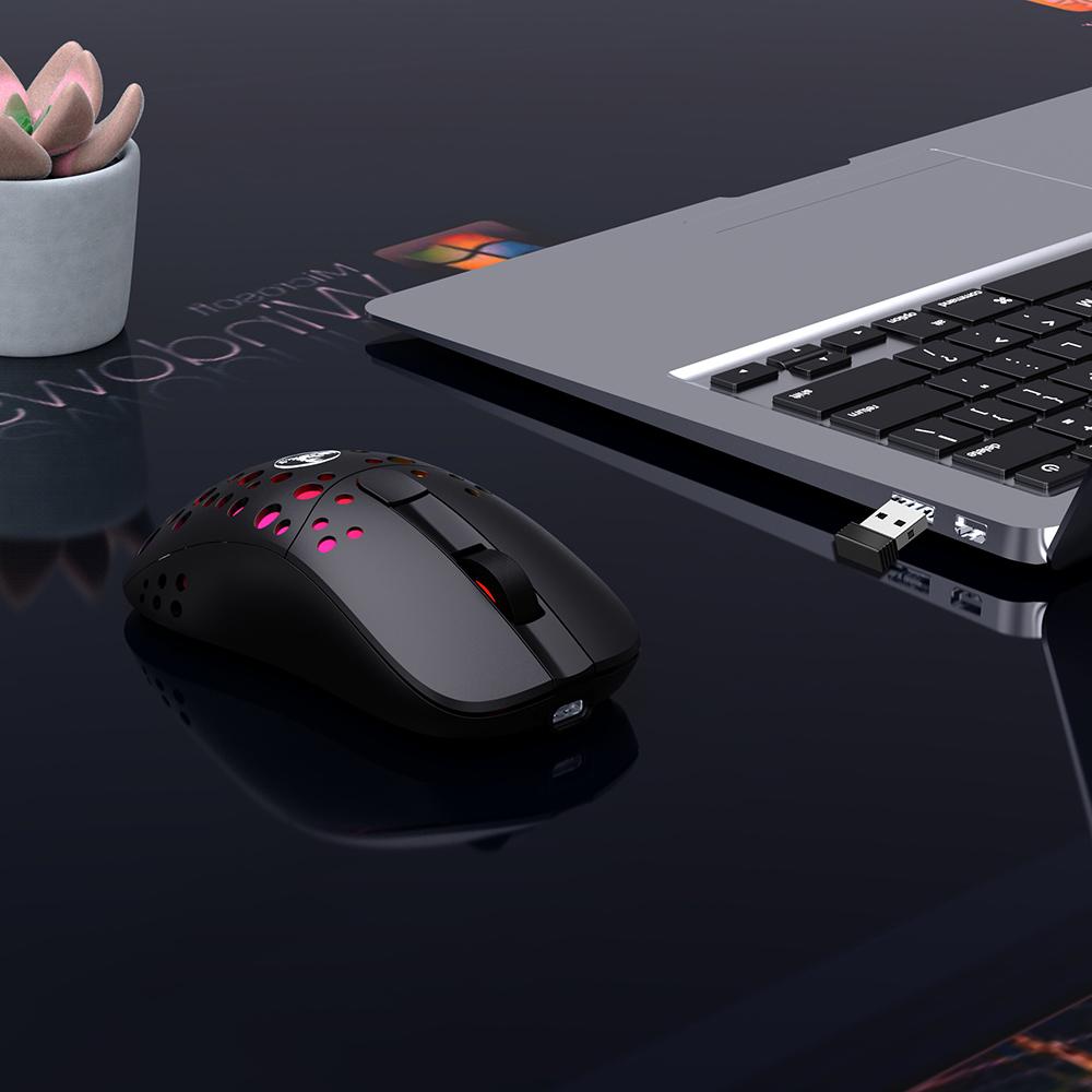 HXSJ T100 Type-C Wired & 2.4G Wireless 10000DPI Programmable RGB Backlit Mouse 6 Adjustable DPI Levels