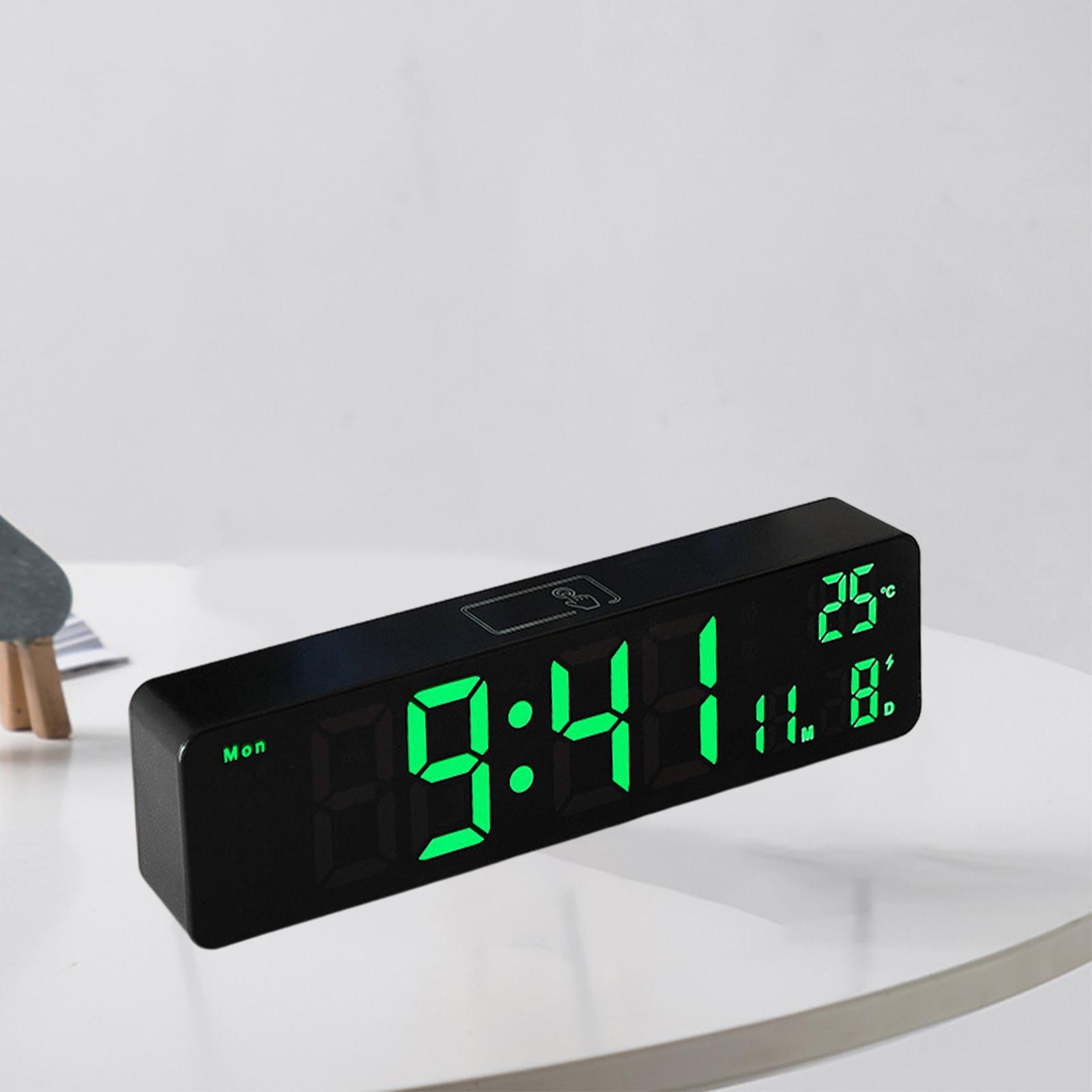 LED Digital Clock USB/Battery Temperature Large Mirror Display