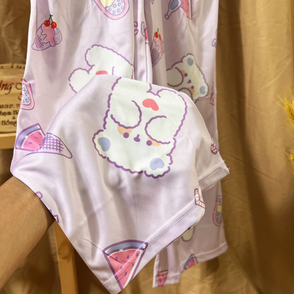 Quần Hoạt Hình Dài Gấu Tím Ống Rộng Cartoon Pant V2 Oversize Ulzzang Unisex - MM