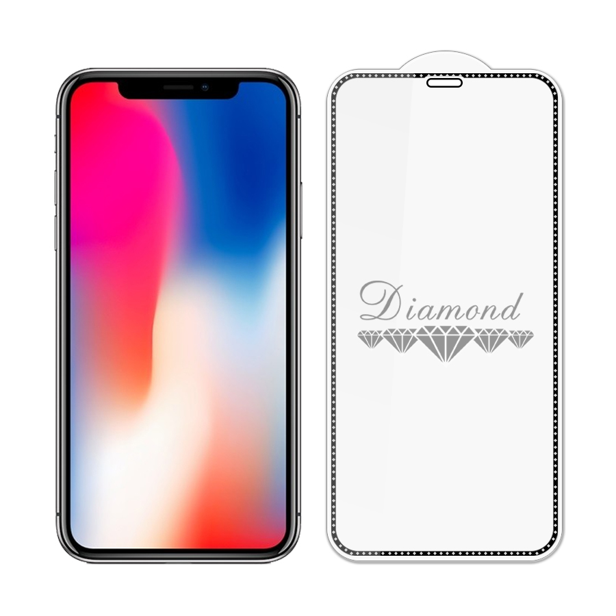 Kính Cường lực viền kim cương iPhone 6 / 7 / 8 / 6Plus / 7Plus / 8Plus / X/ XS /XR/ XS MAX- Handtown- Hàng Chính Hãng