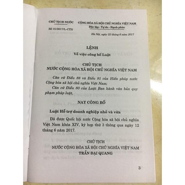 Sách - Luật hỗ trợ doanh nghiệp vừa và nhỏ