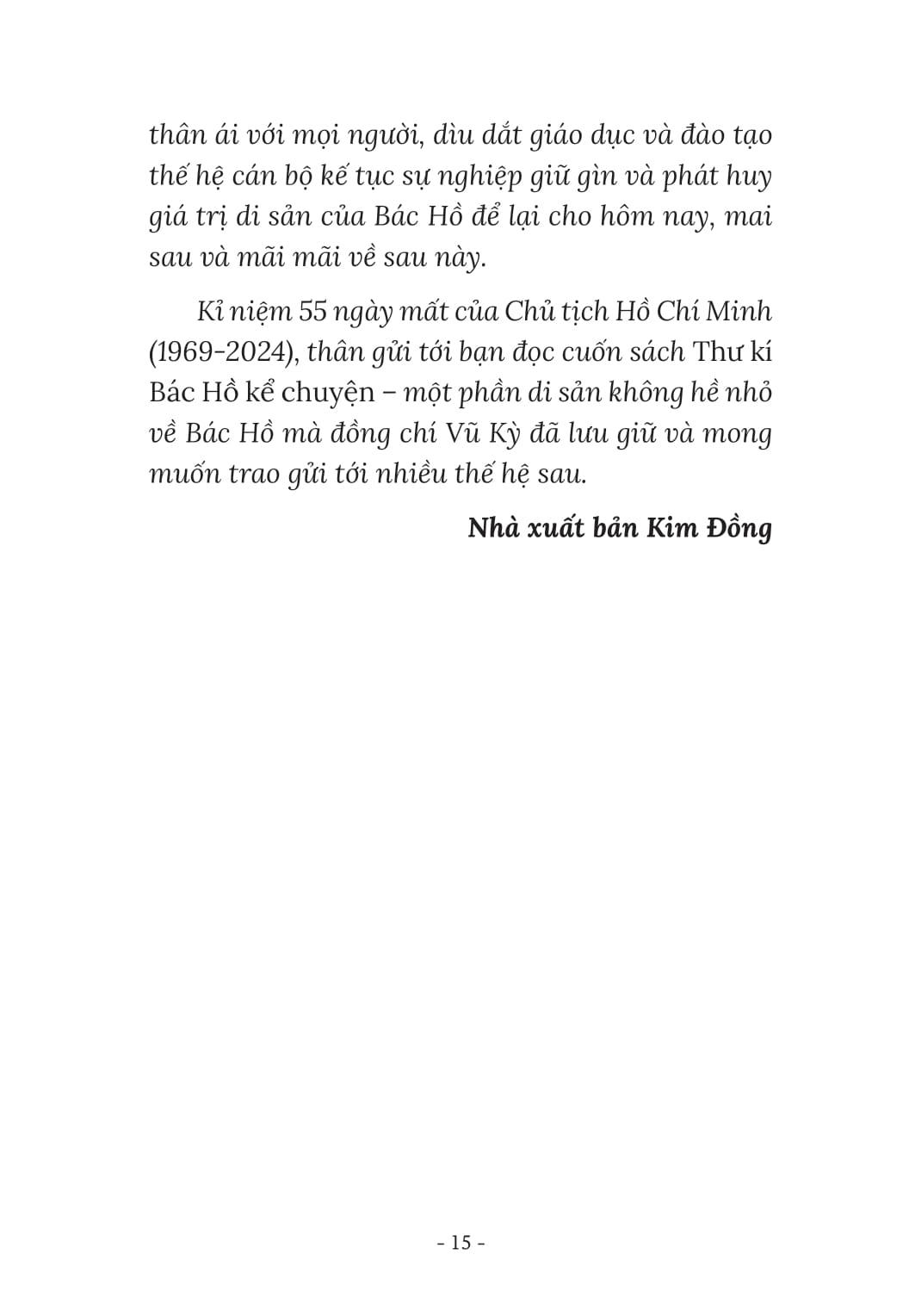 Sách - Thư Kí Bác Hồ Kể Chuyện