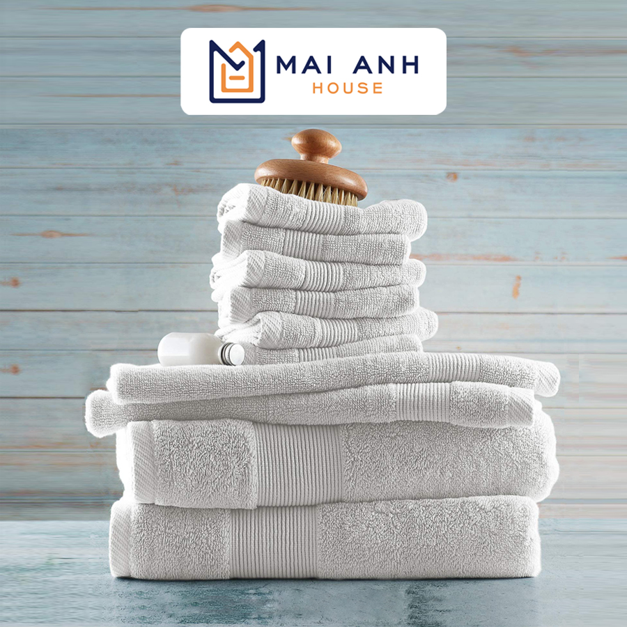 Khăn tắm, khăn gội đầu, khăn lau mặt dùng cho Gia đình, Spa, Khách sạn 100% Cotton thấm hút vải mềm mại không phai màu Mai Anh House