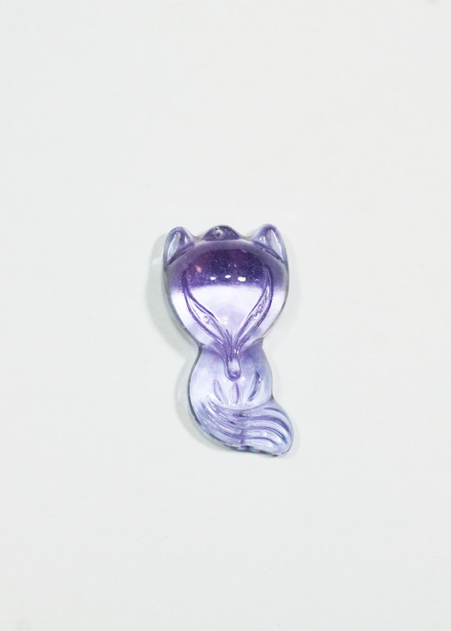 Mặt dây Hồ Ly thướt tha đá Topaz tím bóng Tình Duyên- mạng Hỏa