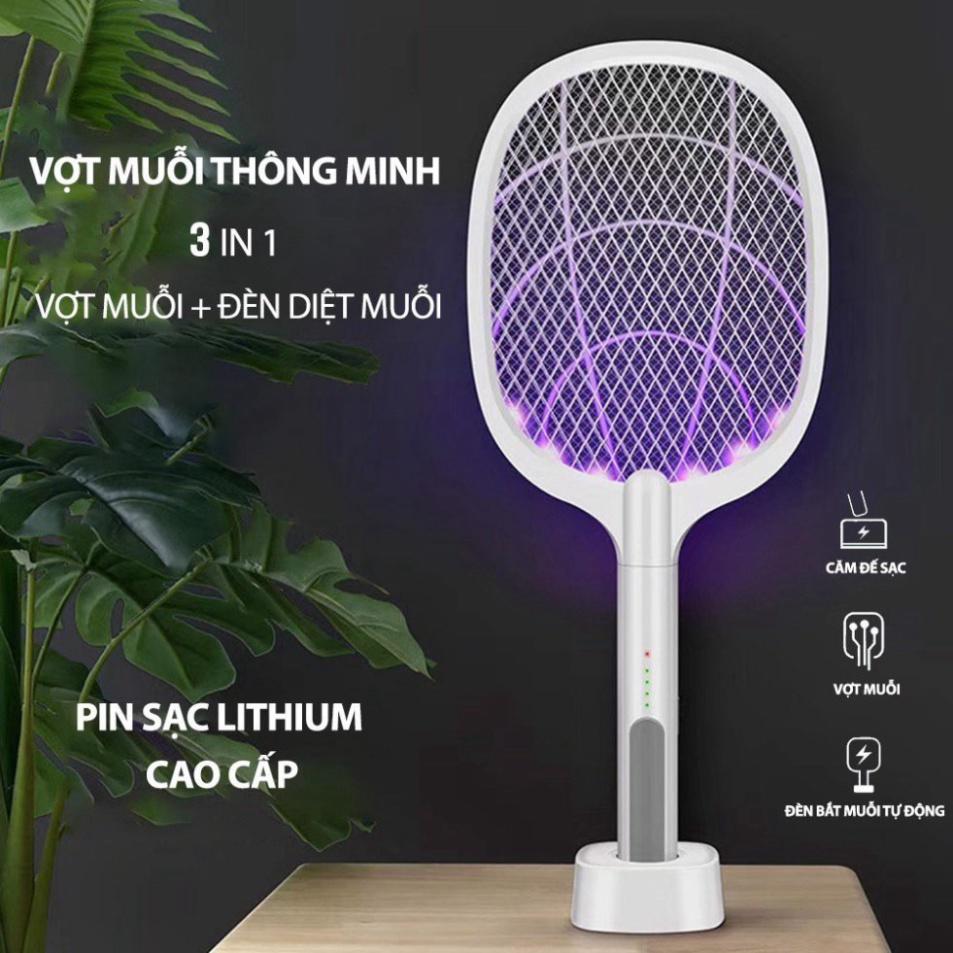 Vợt Bắt Muỗi Thông Minh Chống Giật An Toàn, Tích Hợp Đế Sạc, Chế Độ Bắt Muỗi Thông Minh Khi Ngủ