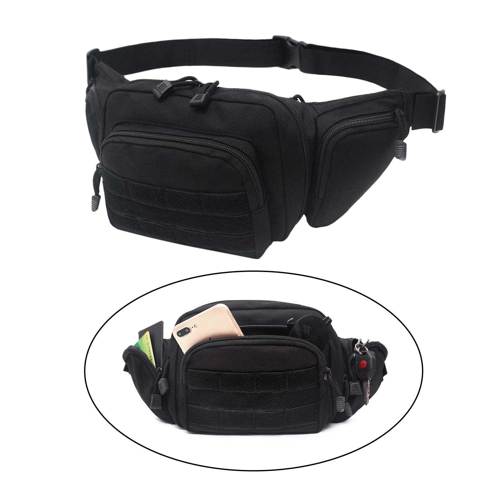 Outdoor Waist Shoulder Bag for Men Women Hiking Sling Chest Pack Crossbody Black