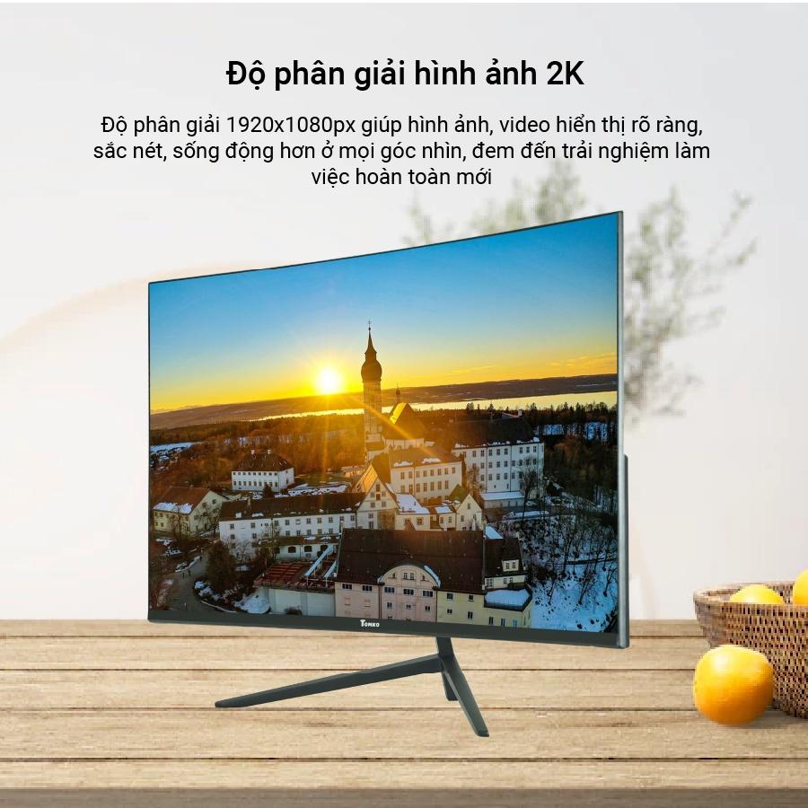 Màn hình máy tính cong Full Viền - 27 inch 75Hz Tomko T2721FC , Mới 100% chính hãng - siêu chất lượng - Hàng Chính Hãng