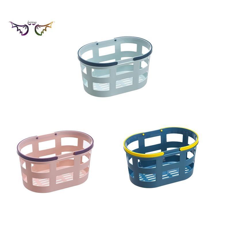 Drain Bath Basket Plastic Hand Basket Bathroom Bath Basket Storage Basket Bath Basket Bath Storage Basket Light Blue