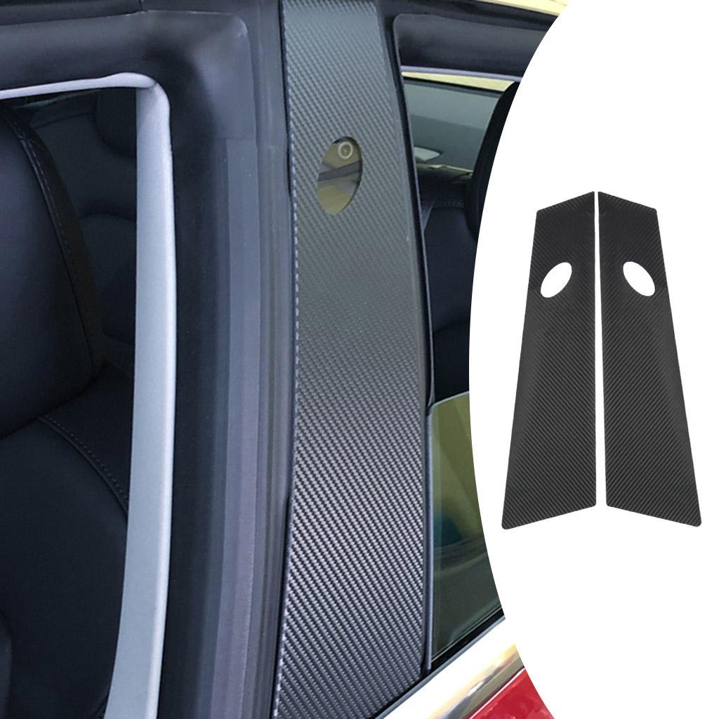 Window black B Pillar Cover Trim Sticker 2pcs stripe