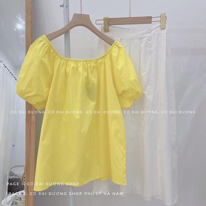Áo trễ vai hoa và trơn