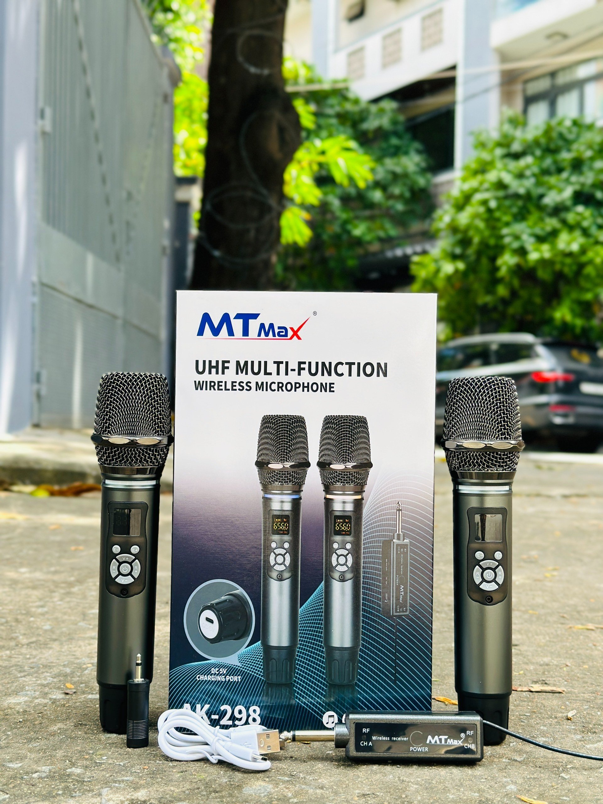 MTMax AK298 - Micro Không Dây Cao Cấp Chính Hãng, Chống Hù Rè Hiệu Quả, Hỗ Trợ Nâng Giọng Hát Khi Hát, Bảo Hành Đến 12 Tháng Hàng Chính Hãng