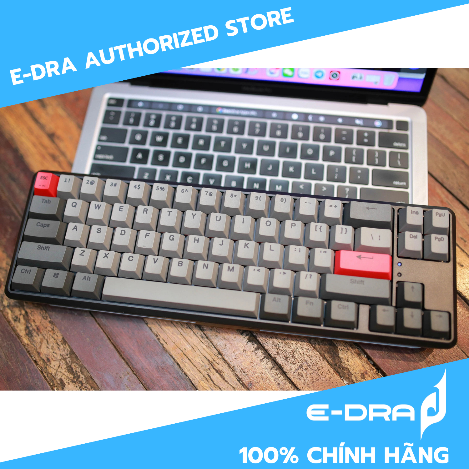 Bàn phím cơ không dây E-Dra EK368W V2 , Hotswap, E-Dra Switch - Hàng chính hãng