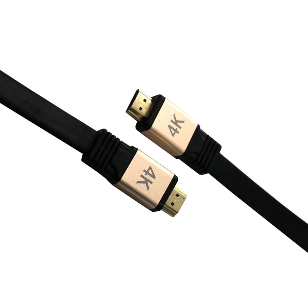 HDMI Cable , HDMI 2.0 Ready - 30AWG Flat Cord - High Speed 18Gbps - Gold Plated Connectors - Ethernet, Audio Return - Video 4K 2160p, HD 1080p, 3D for Xbox PlayStation PS3 PS4 PC Apple TV 1m/1.8m/3m/5m