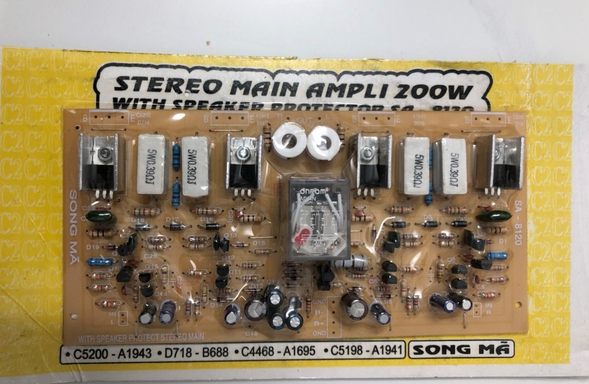 BO MẠCH KHUẾCH ĐẠI LOA STEREO MAIN AMPLI 4 SÒ 200W-SA8120- SONG MÃ