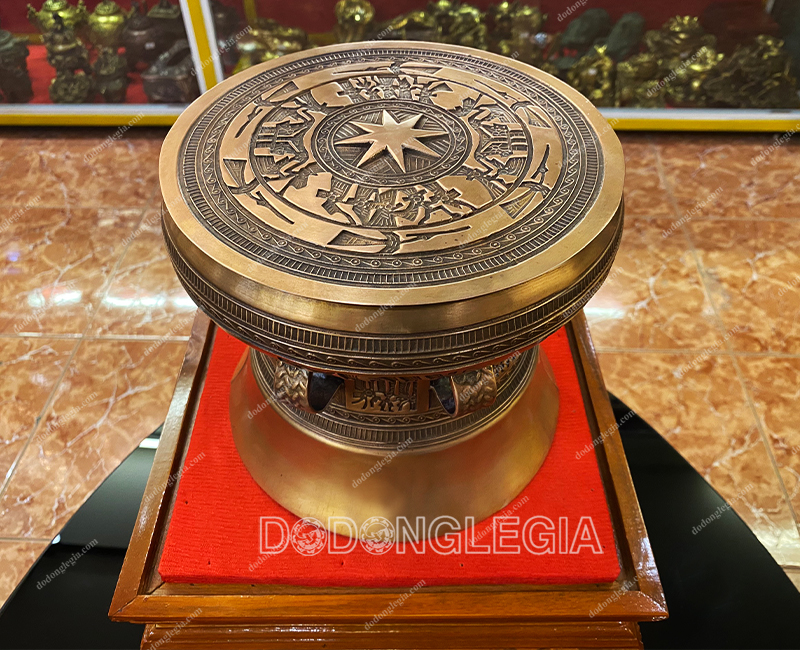 Trống Đồng Quà Tặng Hoa Văn Chìm Đường Kính 20cm