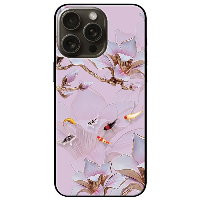 Ốp lưng dành cho Iphone 15 - Iphone 15 Plus - Iphone 15 Pro - Iphone 15 Pro Max - Tranh Hoa Và Cá - Hàng Chính Hãng