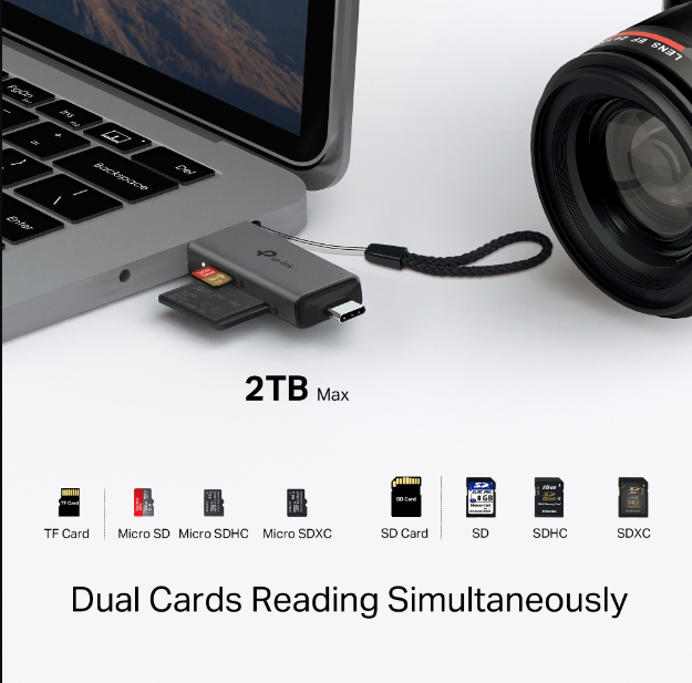 Đầu Đọc Thẻ Nhớ TP-Link USB 3.0 Type-C&amp;A dành cho thẻ SD và microSD 3.0 - Hàng chính hãng