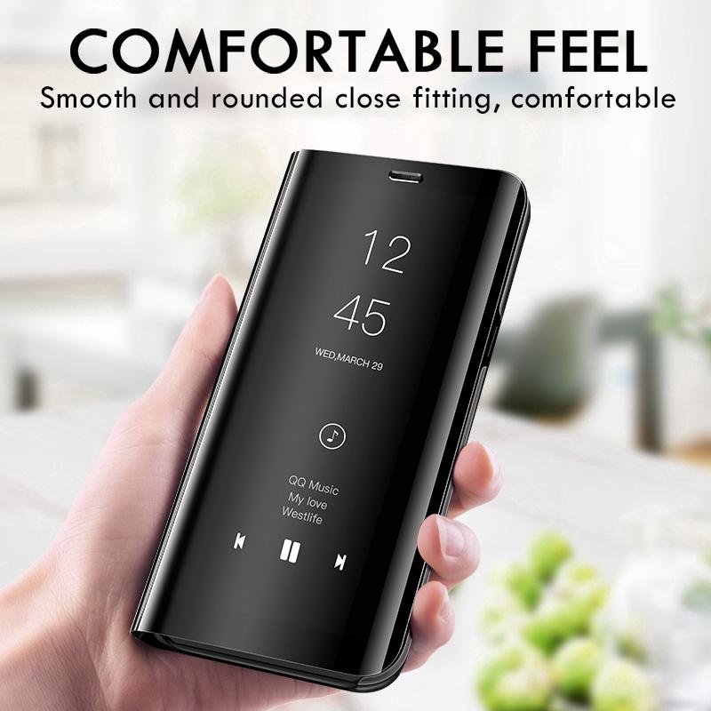 Cho Samsung Galaxy A02S Ốp điện thoại tráng gương thiết kế dạng ví gập sang trọng