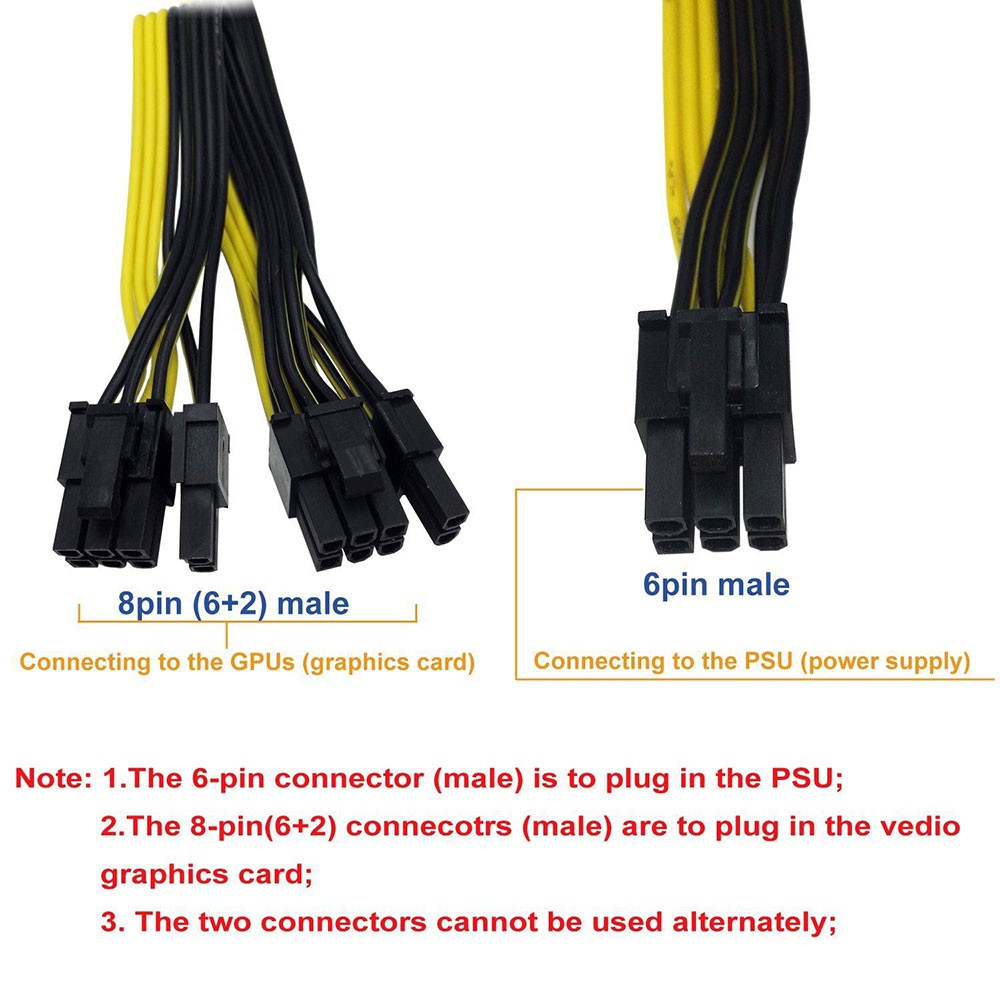 Cáp nguồn chuyển đổi 6pin sang 1 đầu 8pin