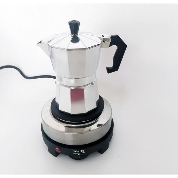 COMBO BÌNH PHA CAFE ĐIỆN KIỂU Ý 150 ml 3 tách kèm bếp điện tiện dụng