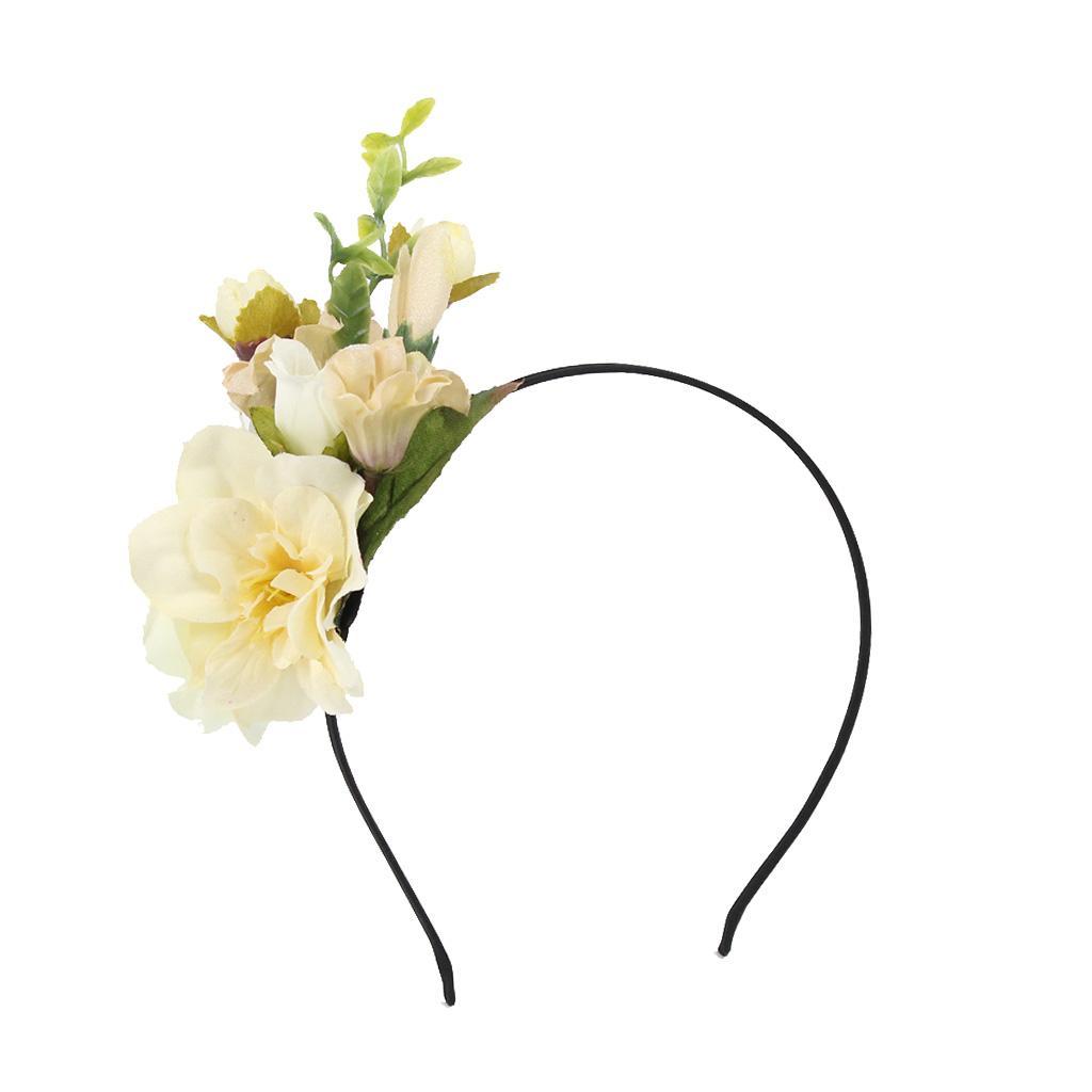 Princess Boho Flower Leaf Crown Headband Wedding Bridal Hairband Women Hair Accessory