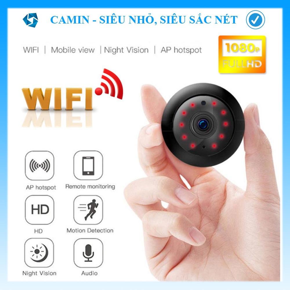 Camera mini wifi IP V380 HD an ninh không dây kết nối với điện thoại, có hồng ngoại quay ban đêm