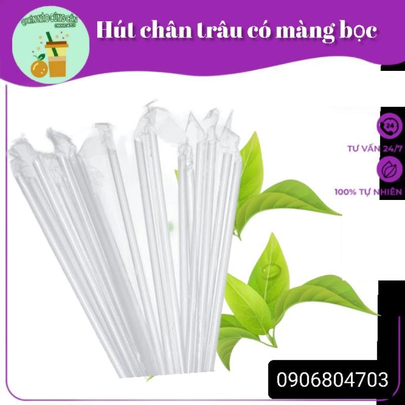 Ông hút trân châu có màng bọc cao cấp túi 500g, phi 6 và phi 12 nhiều màu sắc