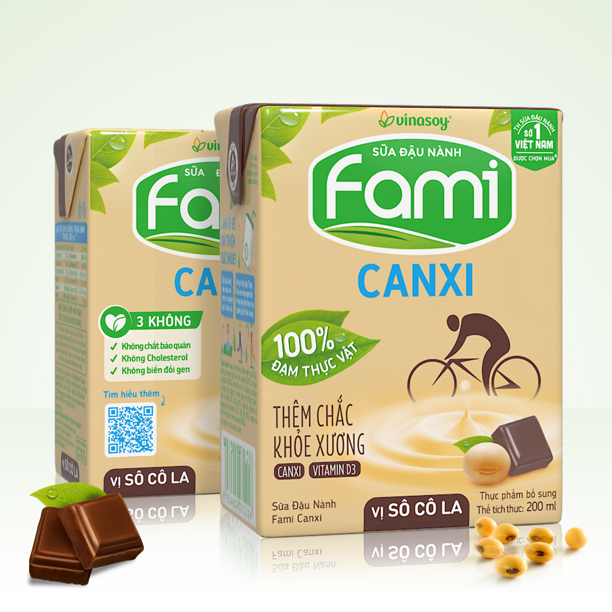 Thùng sữa đậu nành Fami Canxi Vị sô cô la hộp