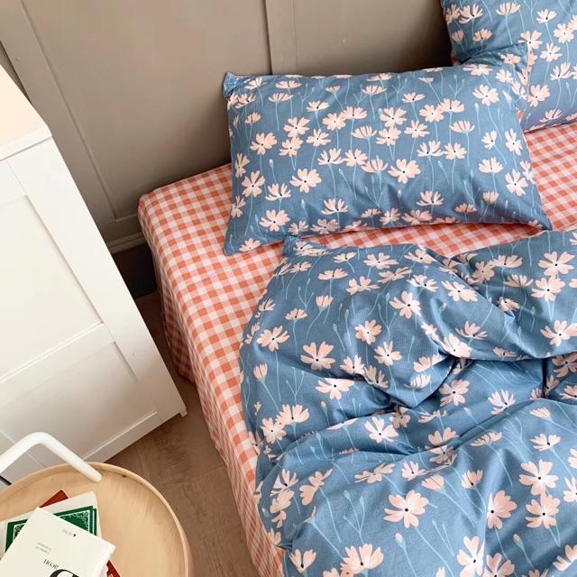 Set Cotton living Hàng Nhập Khẩu Cao Cấp 100%cotton 4 Món Hoa Xẻ Quạt
