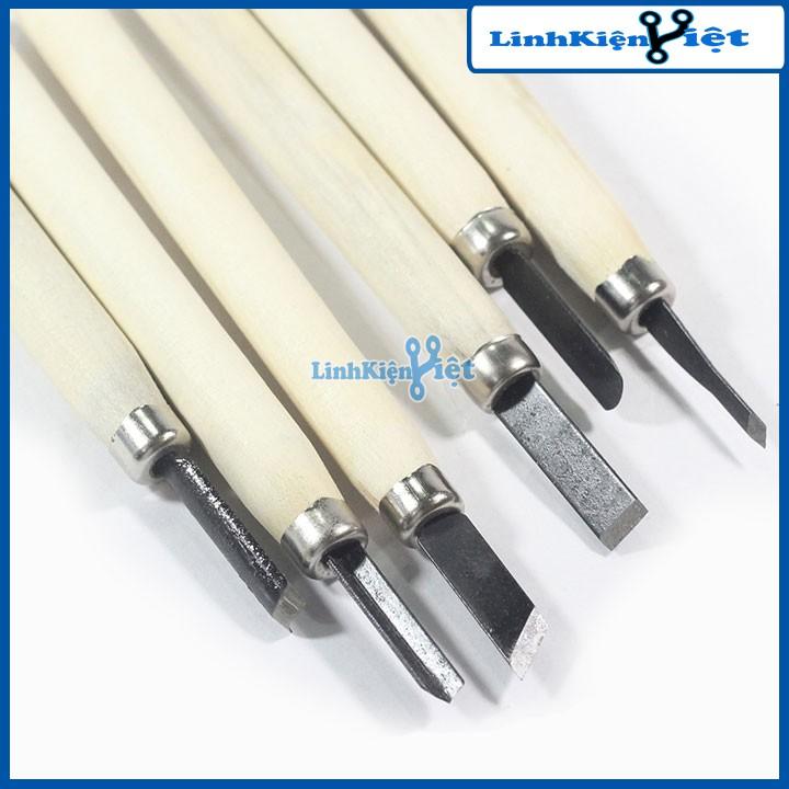 Bộ Dao Tiện Cán Gỗ 6 Chiếc