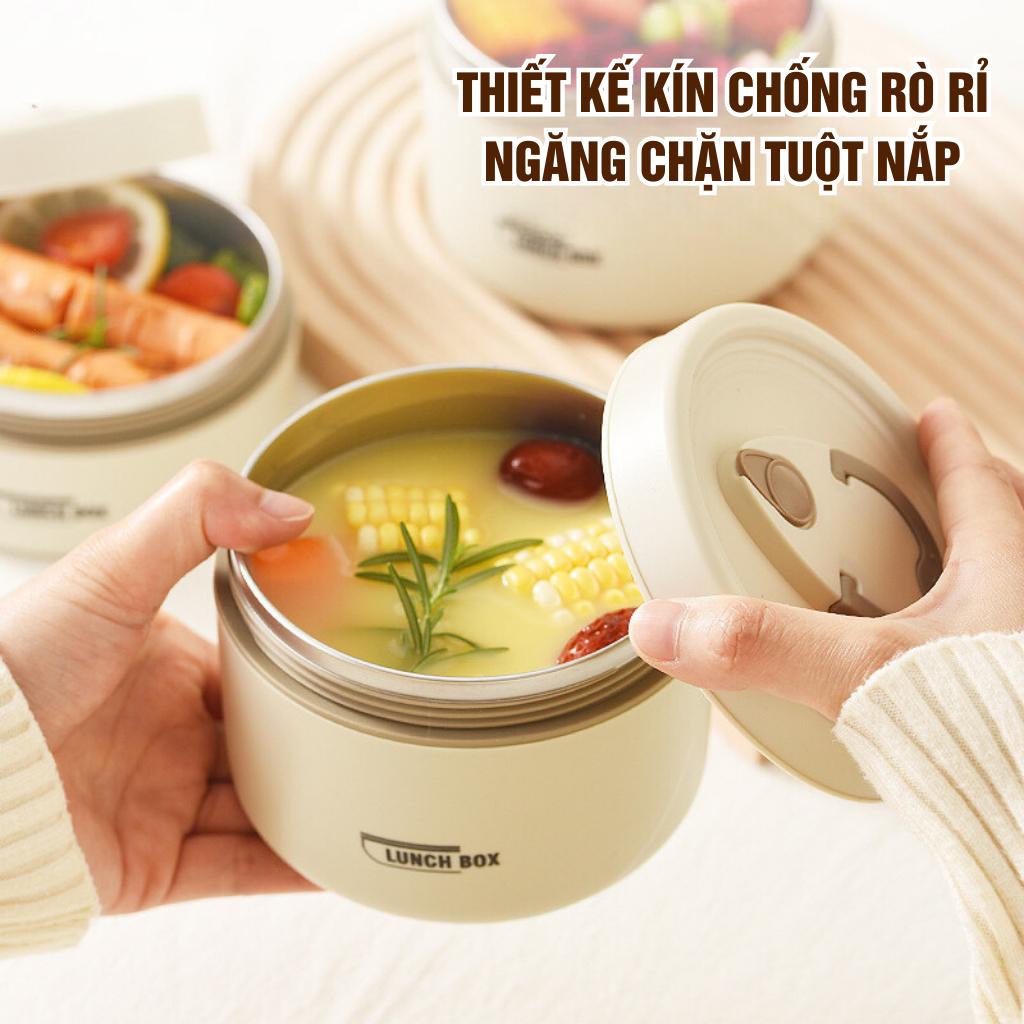 Hộp đựng cơm giữ nhiệt 3 tầng và hộp 4 ngăn bằng thép không gỉ 304 kèm túi