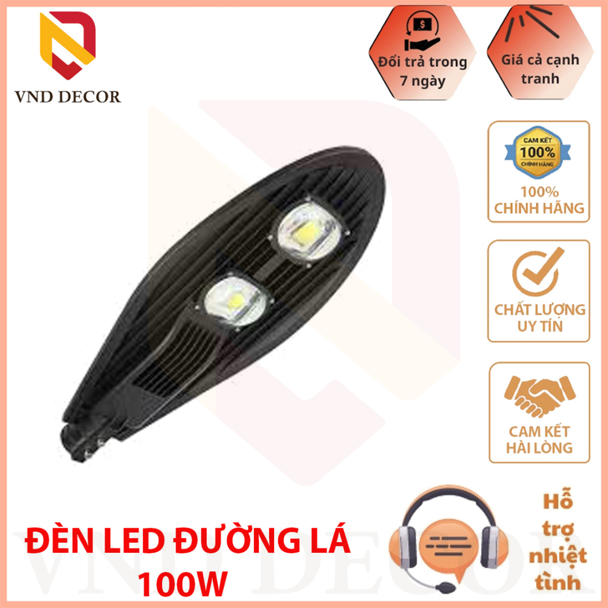 Đèn Led Đường Phố Chiếc Lá Chip COB Công Suất 50W-100W-150W-200W Ánh sáng Trắng