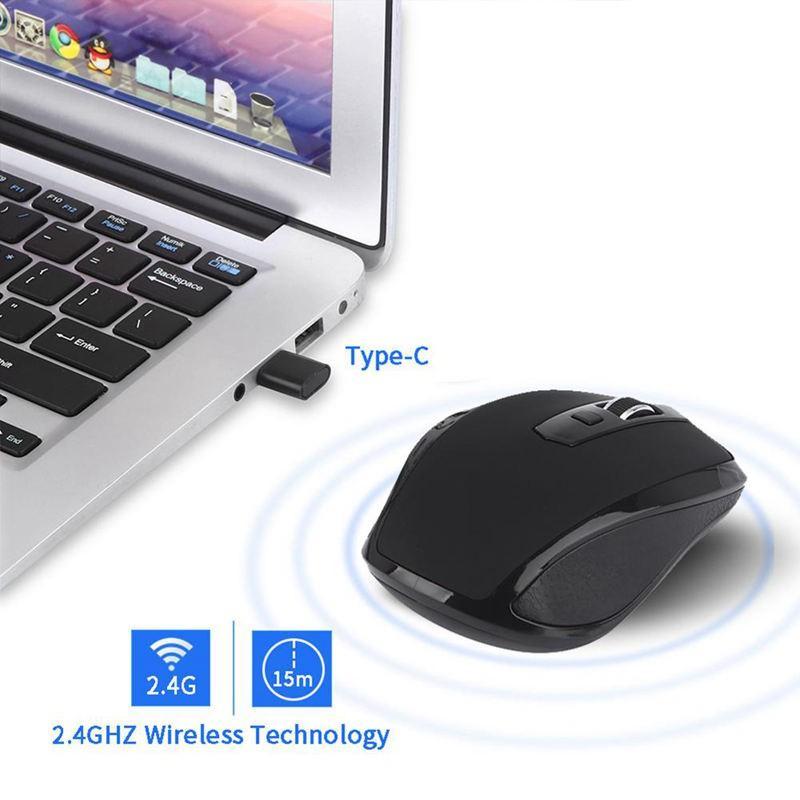 Chuột ko dây Type-C 2.4GHz cho Laptop táo Pro/Chromebook