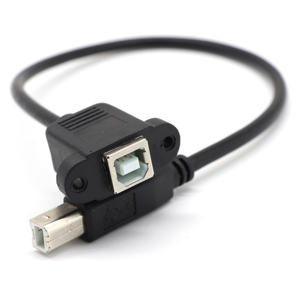 USB 2.0 B Female Socket Printer To Right Angle USB 2.0 B Male Cord Line