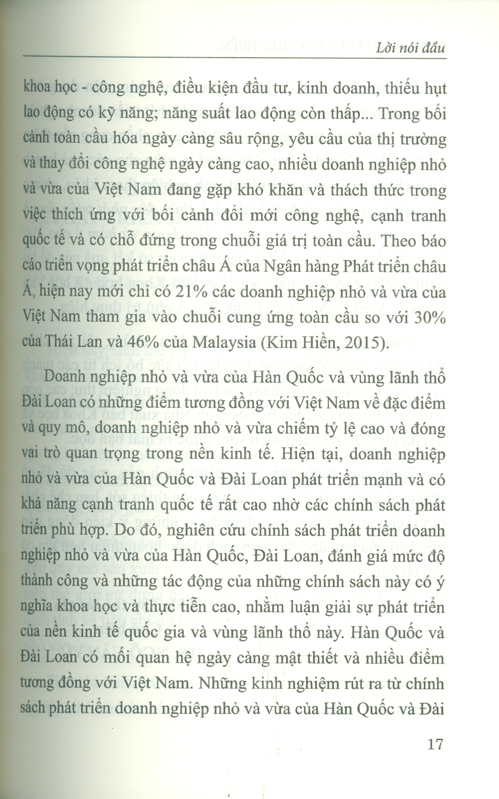 Chính Sách Thúc Đẩy Phát Triển Doanh Nghiệp Nhỏ Và Vừa Ở Hàn Quốc, Đài Loan Và Hàm Ý Cho Việt Nam (Sách Chuyên Khảo)