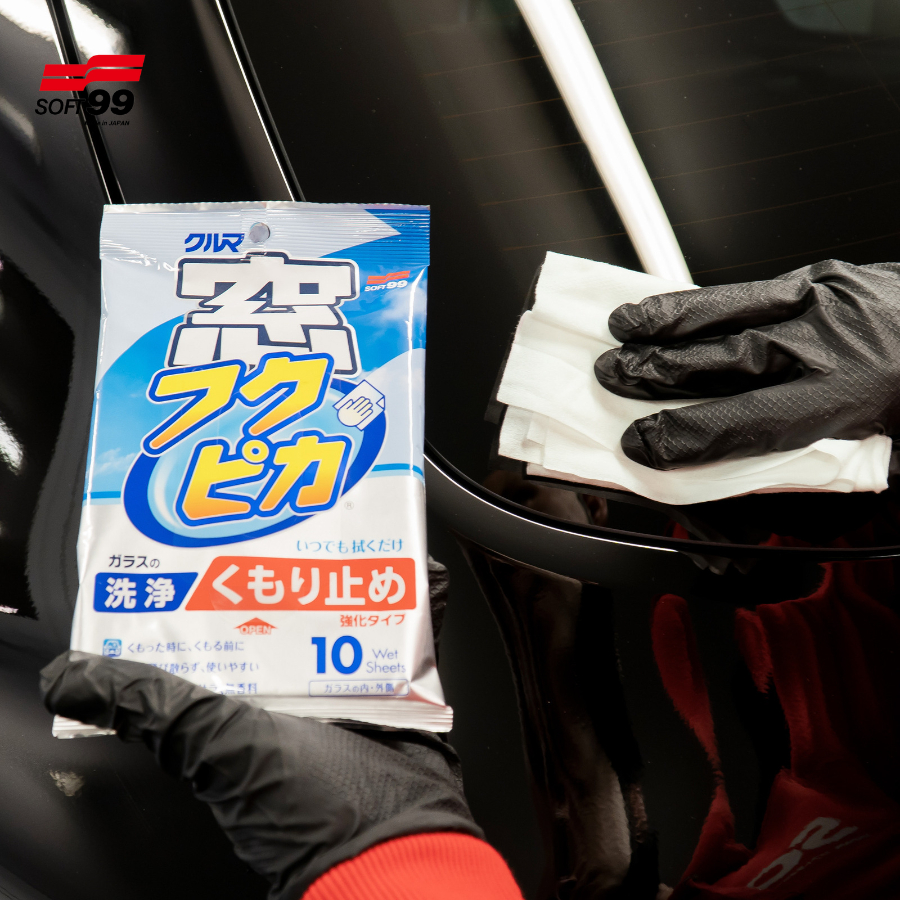 Khăn Vệ Sinh, Chống Sương Mù Kính Ôtô Glass Cleaning Wipe (Anti-Fog) G-43 Soft99 Japan ( 10 tờ/ Gói)