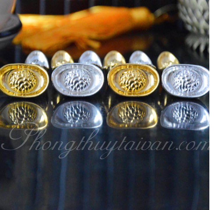 Thỏi Vàng, Bạc không chữ chiêu lộc thờ cúng