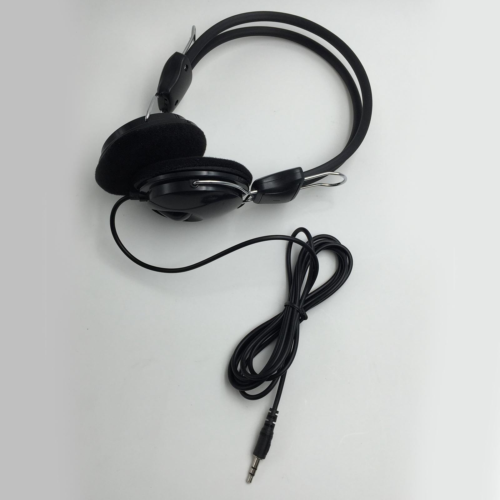 Black Headphones W/ Wire & Ear Cushion, for Metal Detectors Use