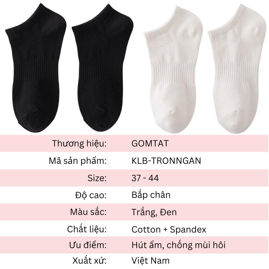 Tất vớ cổ ngắn nam nữ, chất liệu cotton cao cấp, êm mềm đi mát, thiết kế thoáng khí - GOM-KLB-TRONNGAN