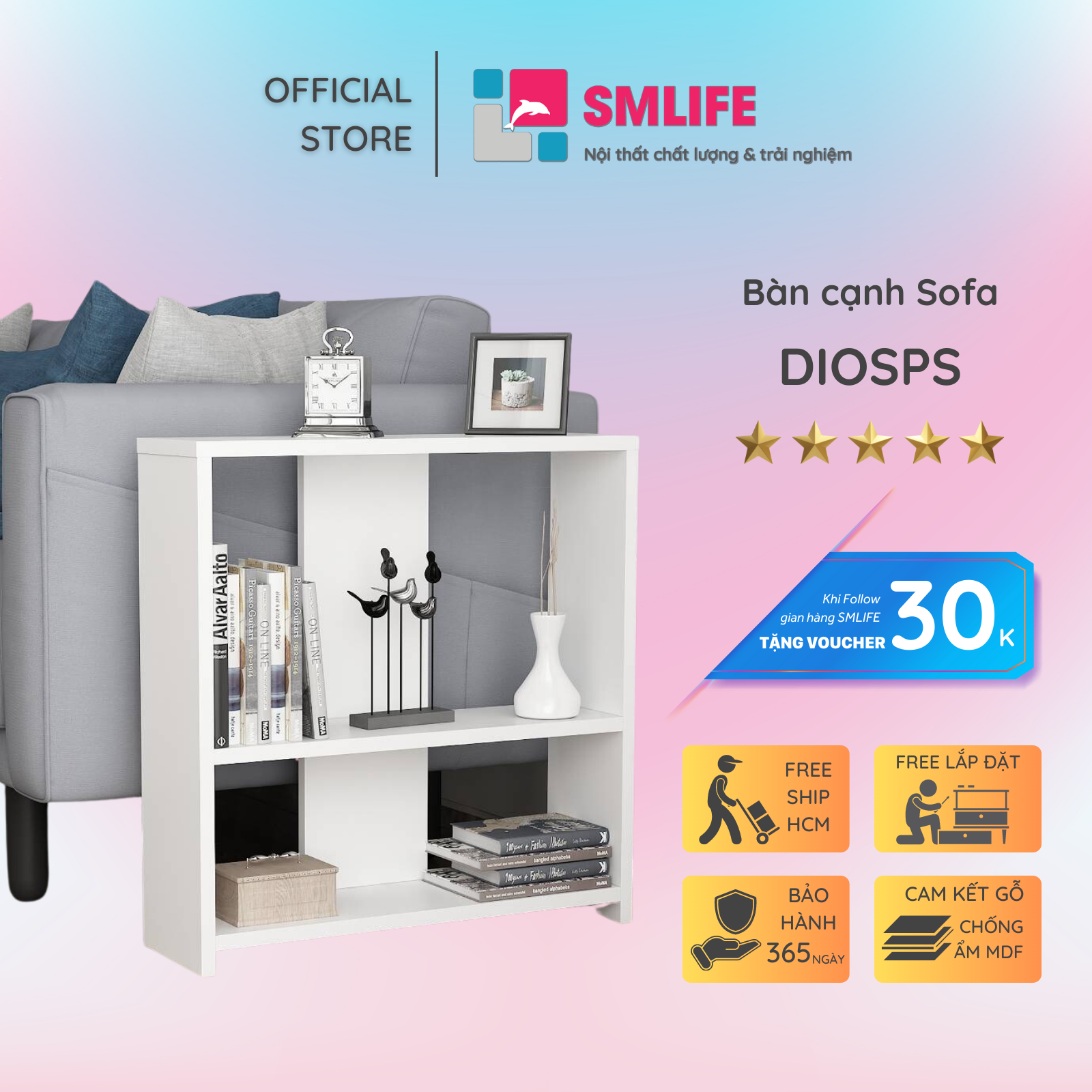Bàn cạnh sofa SMLIFE Diosps