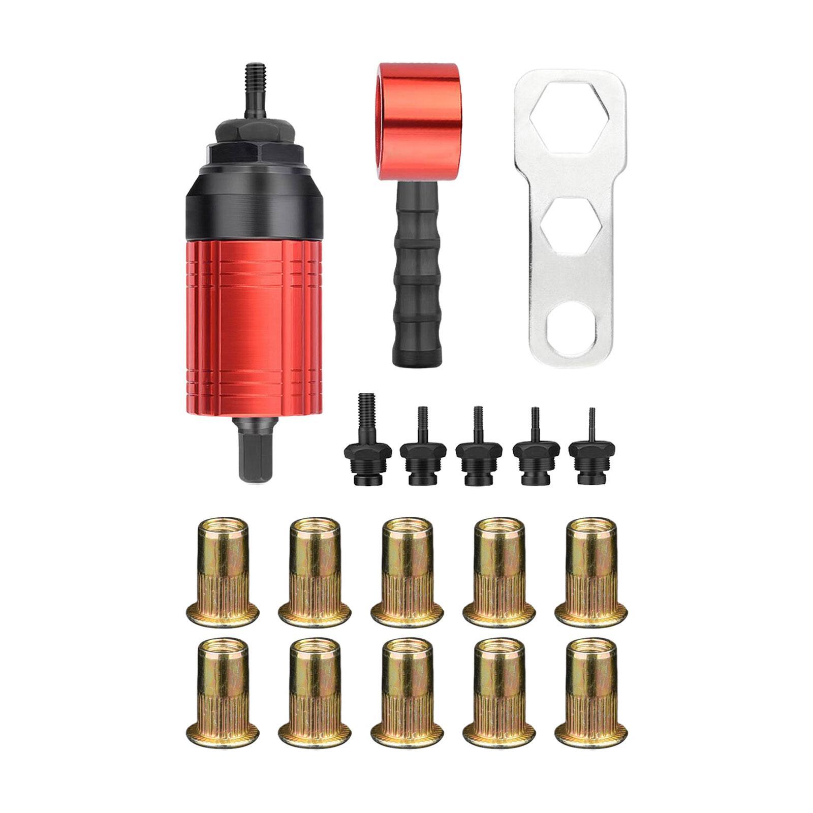 Rivet Nut Drill Adaptor Threaded Insert Installation Tool Riveting Kits Ergonomic Handle Hand Riveter Nut Tool for Architecture Furniture