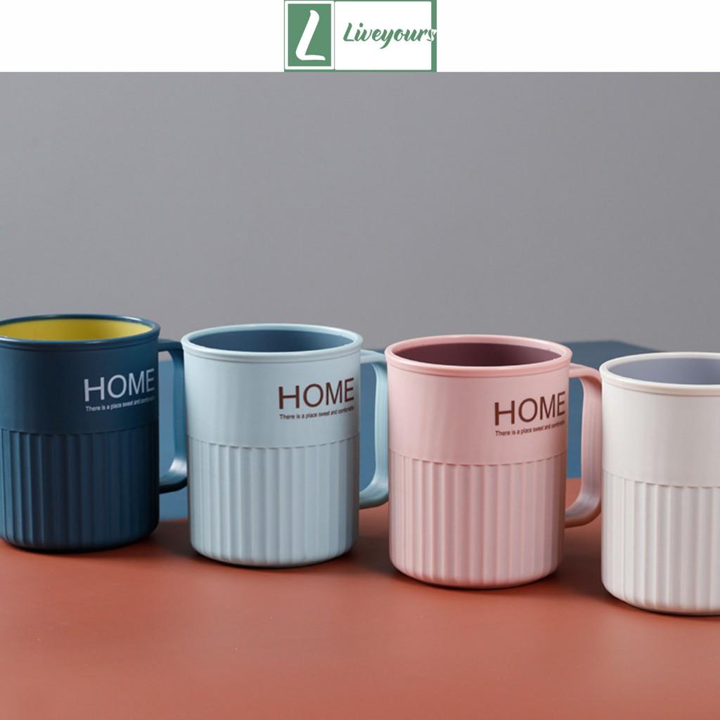 Cốc Đánh Răng Chữ HOME Có Quai Cầm Cao Cấp - Cóc Đựng Nước