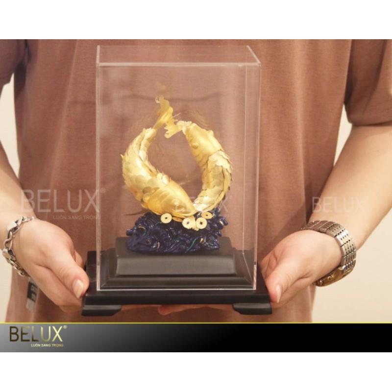 Tượng đôi cá chép dát vàng 24k - Quà tặng sếp sang trọng
