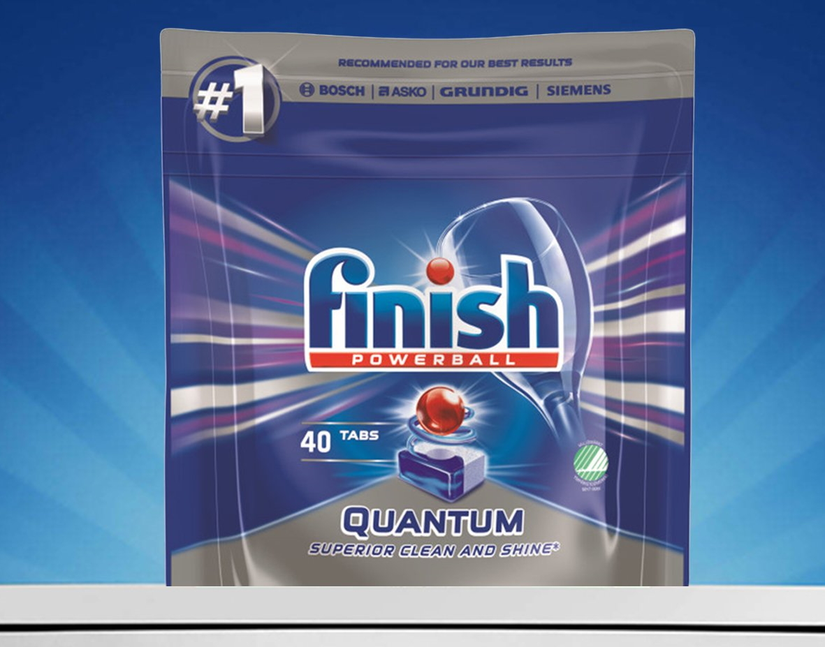 Combo Viên Finish Quantum 40 viên + Nước làm bóng finish 750ml dùng cho máy rửa bát