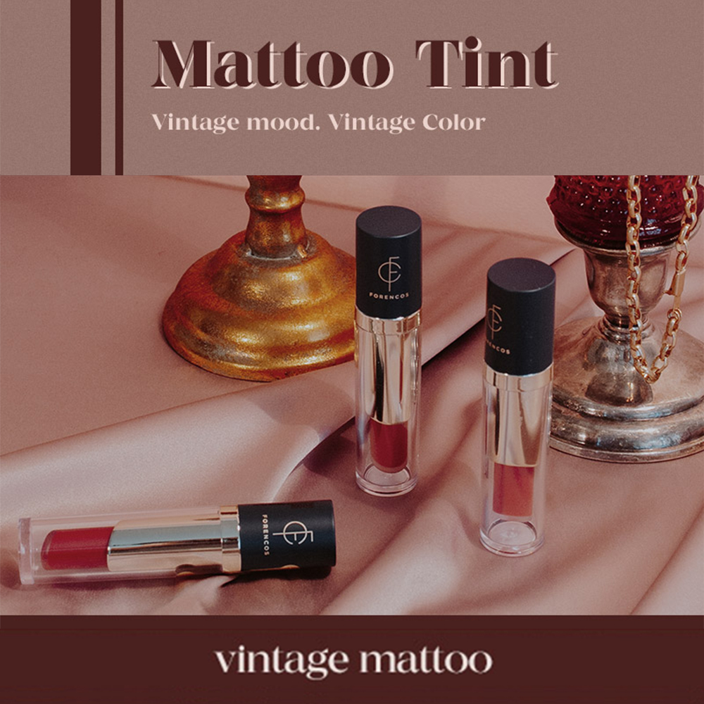 Son kem lì FORENCOS Lip Tattoo MATTOO Tint, trọn bộ 6 màu tươi sáng